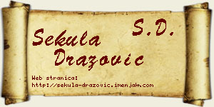 Sekula Dražović vizit kartica